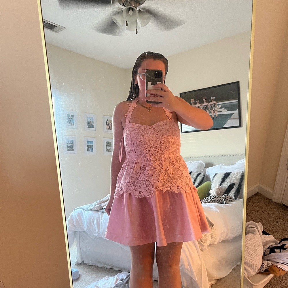 Anthropology Blush Pink Dress